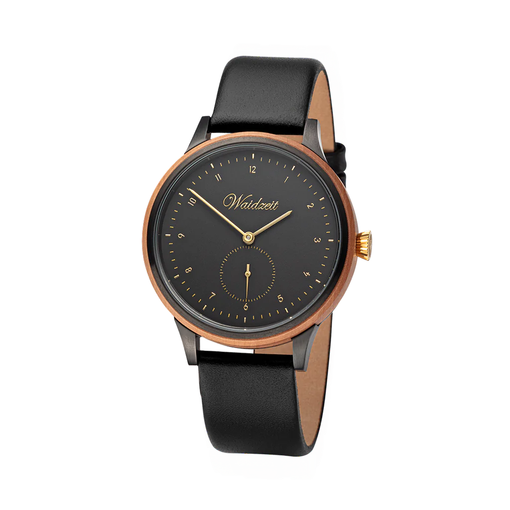 Damske drevene hodinky Cherry Black