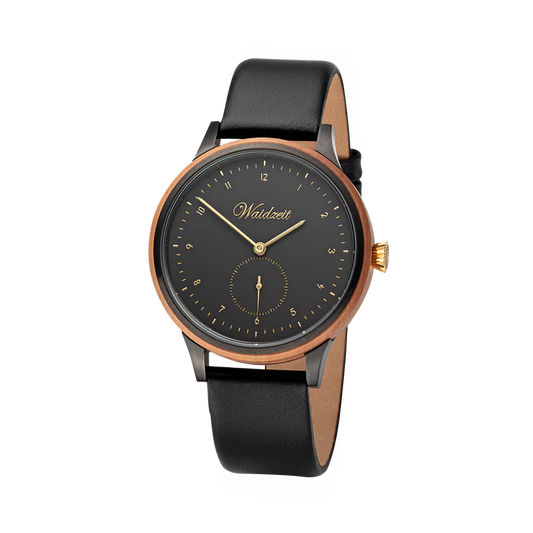 Damske drevene hodinky Cherry Black