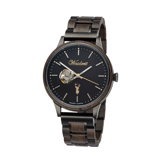 Dřevěné automatické hodinky Mystik