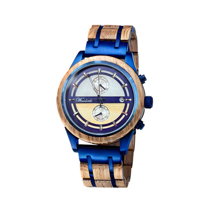 Pánské dřevěné hodinky Bieruhr Blau