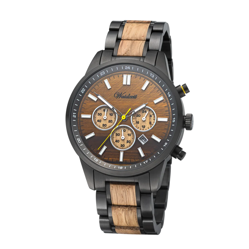 Pánské dřevěné hodinky Courage Chronograph