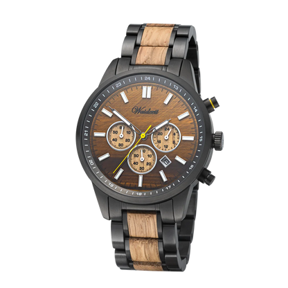 Pánské dřevěné hodinky Courage Chronograph