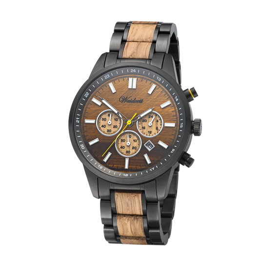 Pánské dřevěné hodinky Courage Chronograph