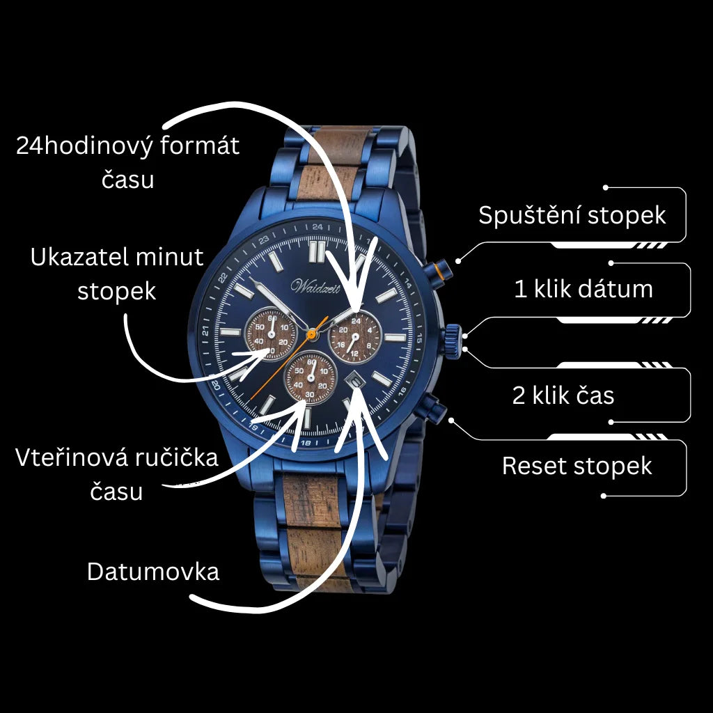 Jak používat chronograf Waidzeit – popis funkcí stopek