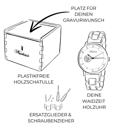 Dámské dřevěné hodinky Petite Brown
