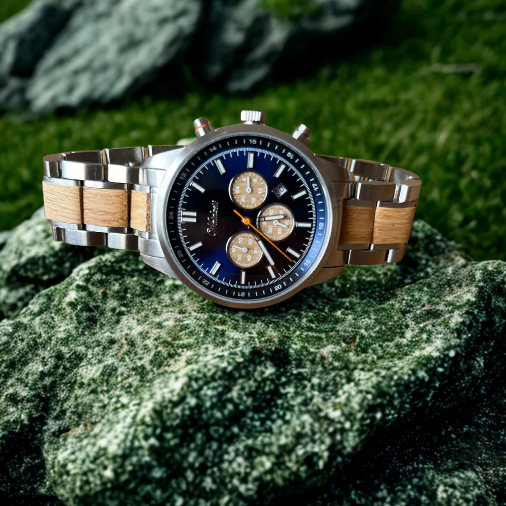 Pánské dřevěné hodinky Strengh Chronograph