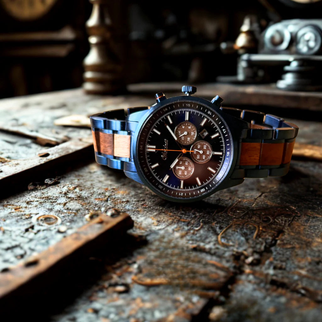 Pánské dřevěné hodinky Confidence Chronograph