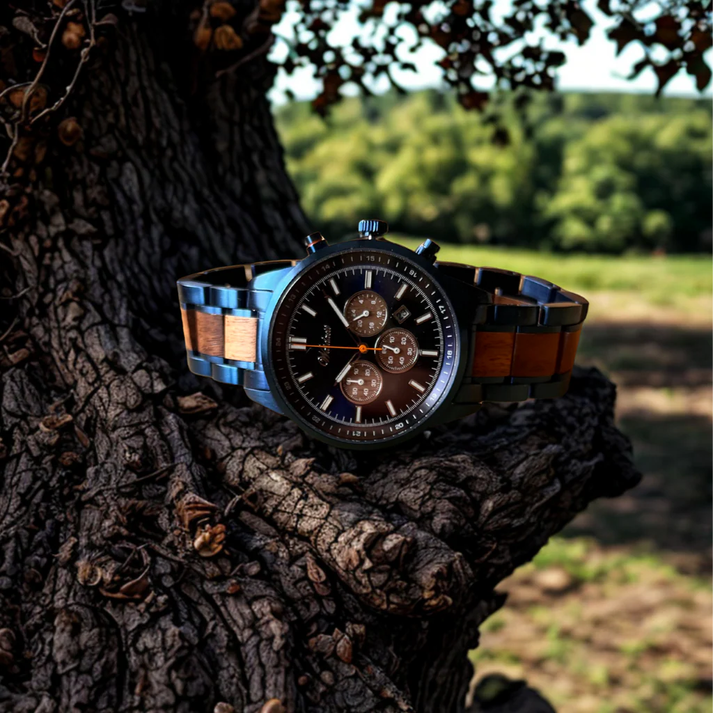 Pánské dřevěné hodinky Confidence Chronograph