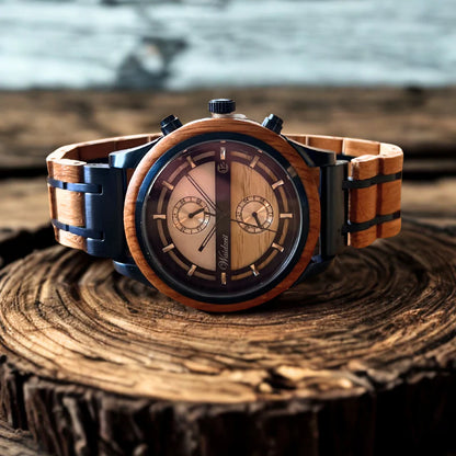 Pánské dřevěné hodinky Bieruhr Blau