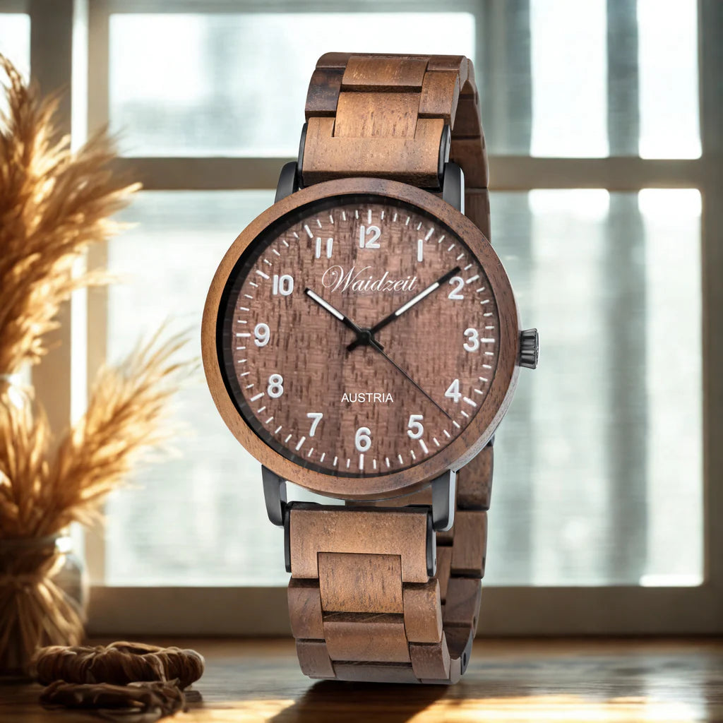 Partnerské dřevěné hodinky Ořech