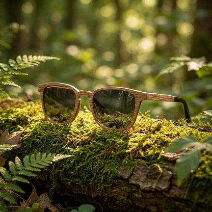 Waldblick Barrique - fotografie životního stylu na mechem porostlém kmeni v prosluněném lese