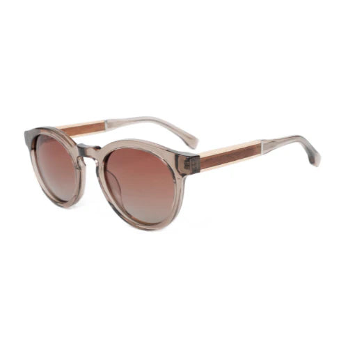 Dřevěné sluneční brýle Beach View – pohled zboku, javorová a ořechová dřevěná obruba