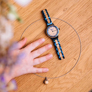 dřevěné hodinky Petite Bleu