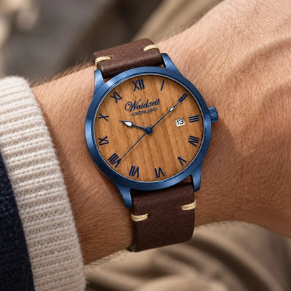 Hodinky Waidzeit Grönland Navy Blue na zápěstí