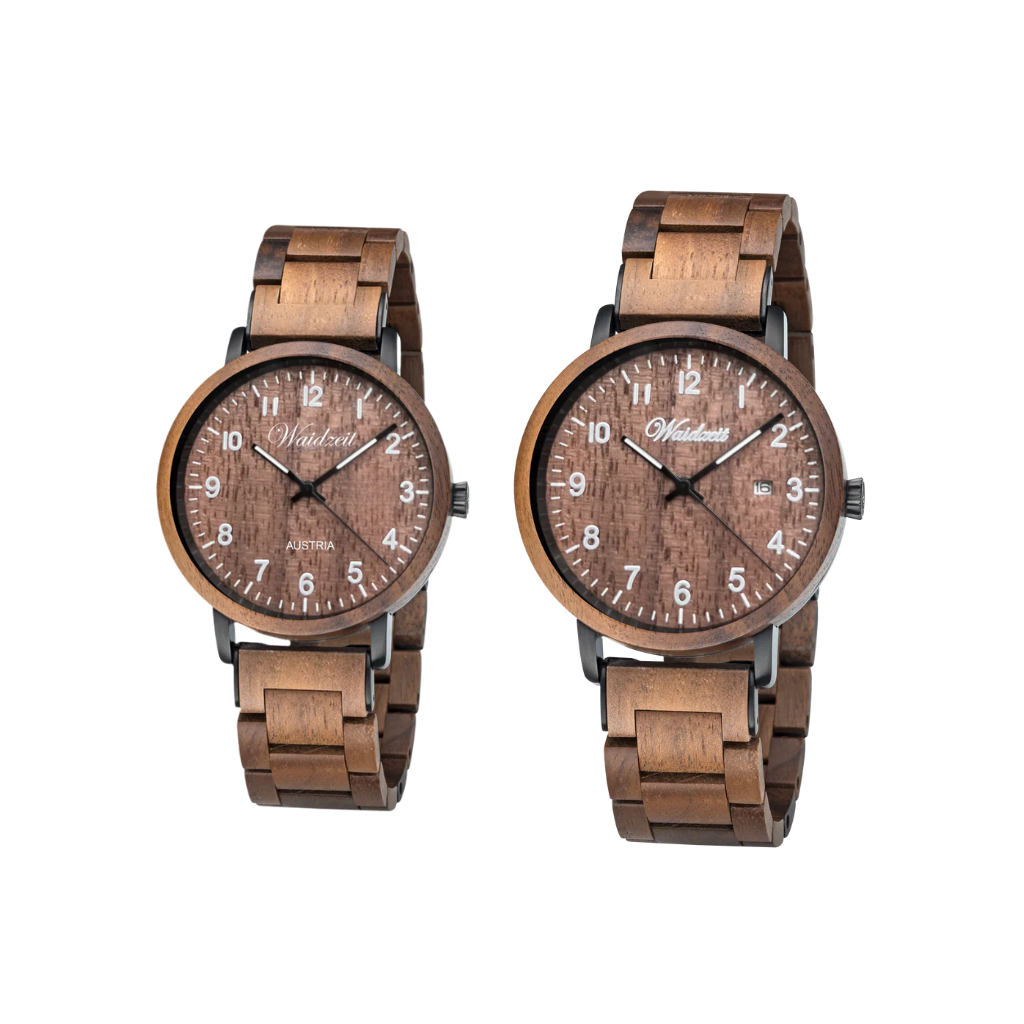 Partnerské dřevěné hodinky Ořech