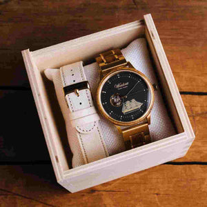 Automatické Dřevěné hodinky Seute Deern Gold