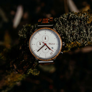 Dřevěné hodinky Barista Silver pro muže