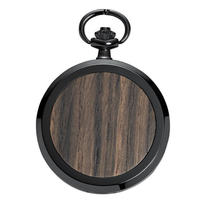Dřevěné hodinky kapesní Skelett Black