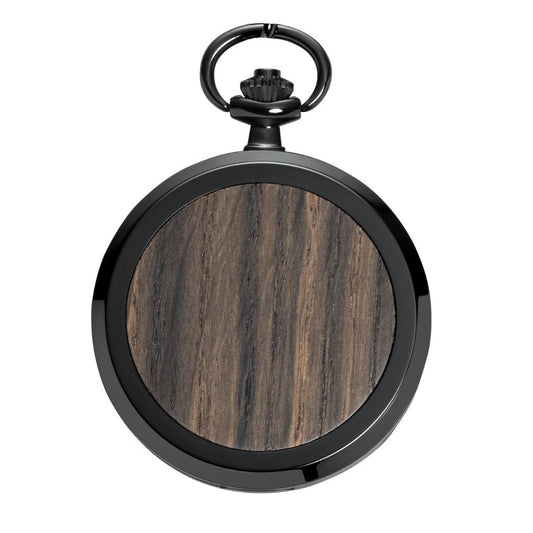 Dřevěné hodinky kapesní Skelett Black