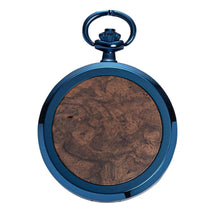 Vložte obrázek do prohlížeče Galerie, Dřevěné hodinky kapesní Skelett Blue