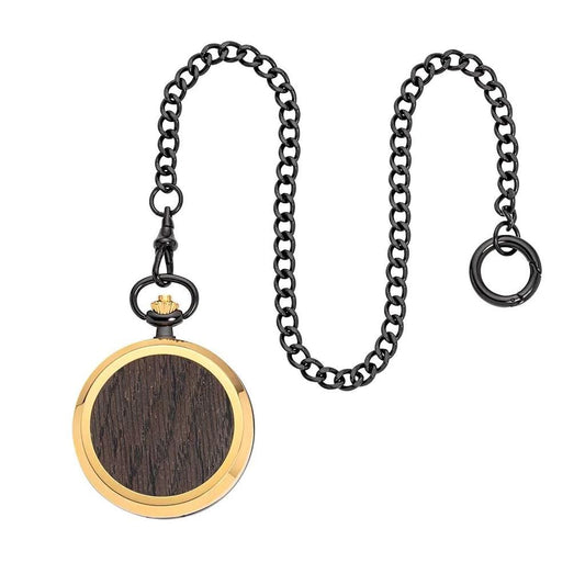 Skelett Gold & Black drevene hodinky