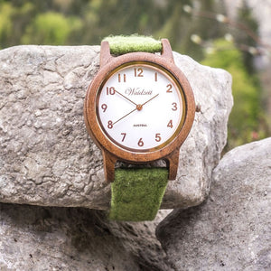 Dřevěné hodinky Sissy zelené