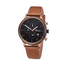 Vložte obrázek do prohlížeče Galerie, Dřevěné hodinky Barista Espresso Leather