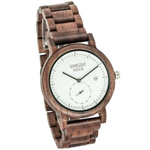maximilian dřevené hodinky  s bílým ciferníkem